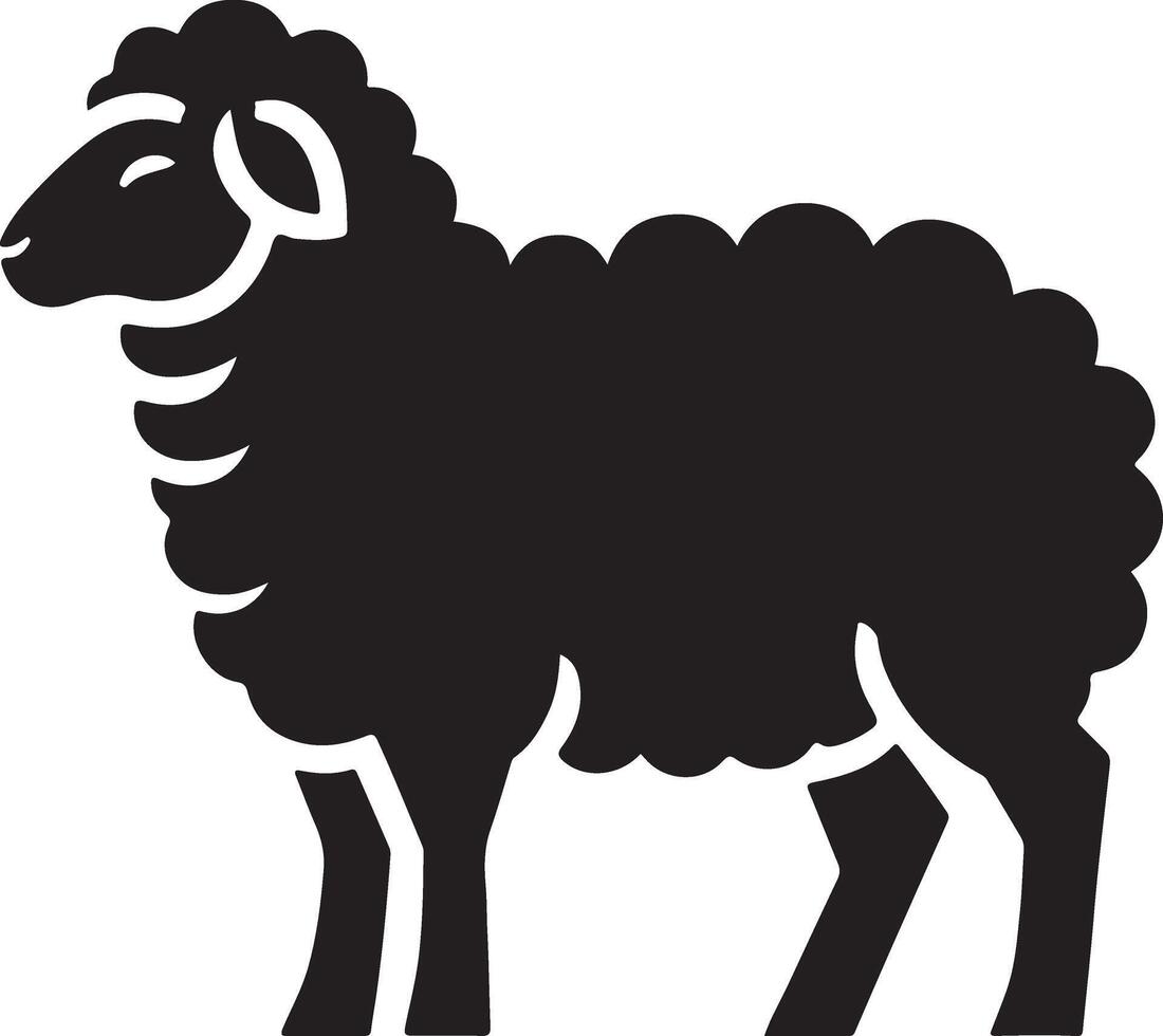 Sheep. Sheep silhouette isolated on white background vector