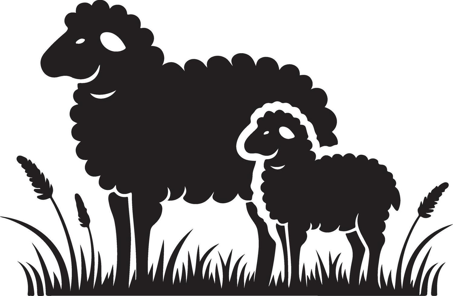 Sheep. Sheep silhouette isolated on white background vector