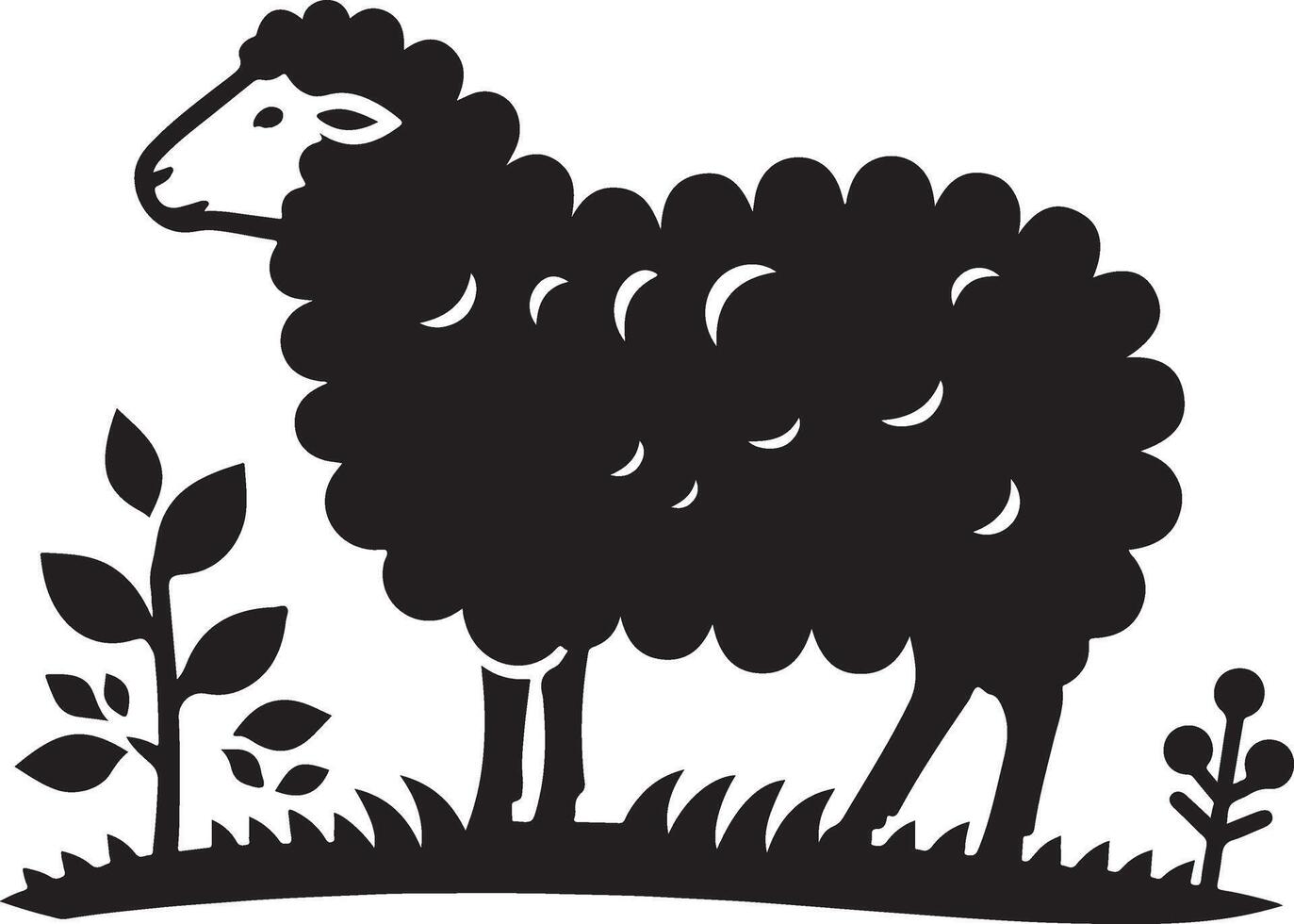 Sheep. Sheep silhouette isolated on white background vector