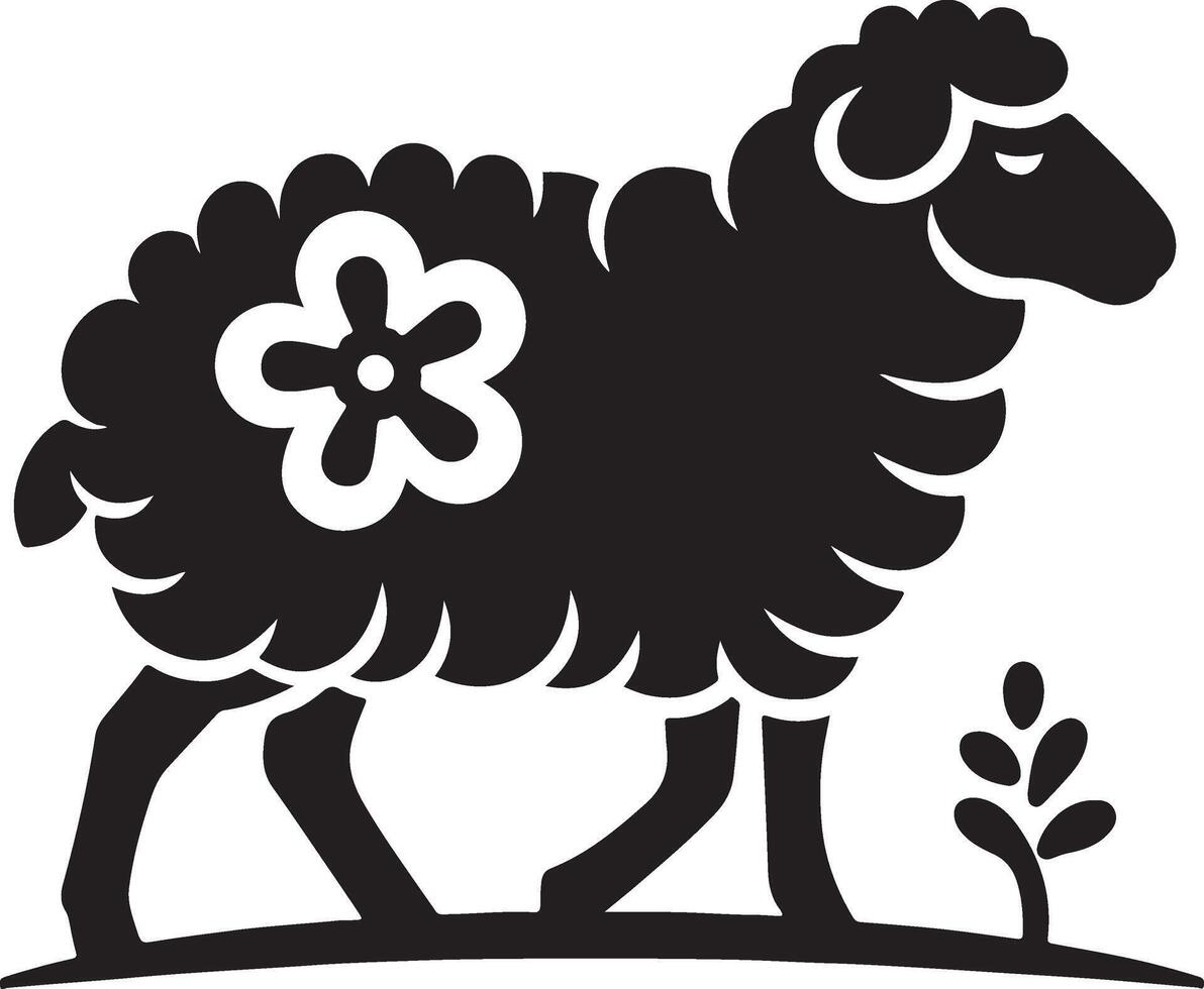 Sheep. Sheep silhouette isolated on white background vector