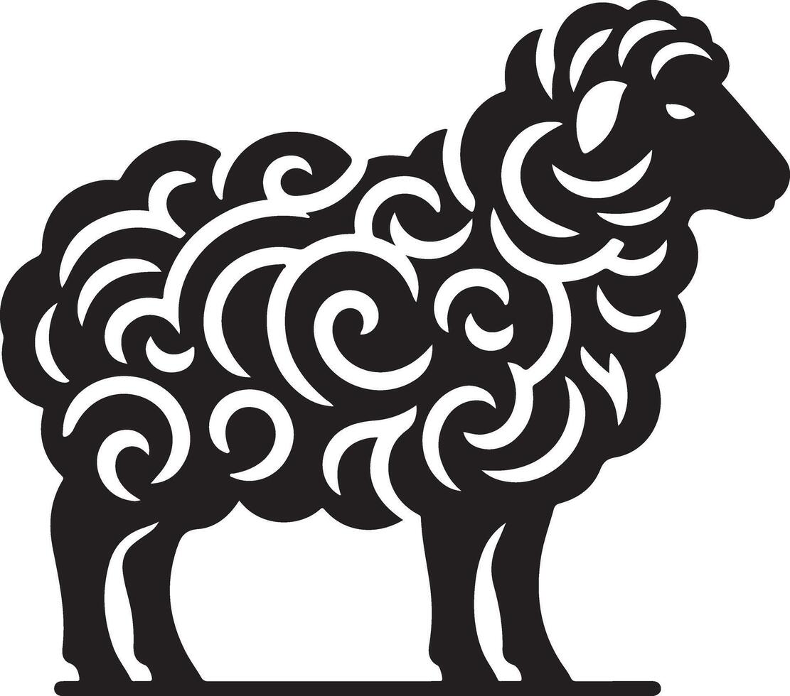 Sheep. Sheep silhouette isolated on white background vector