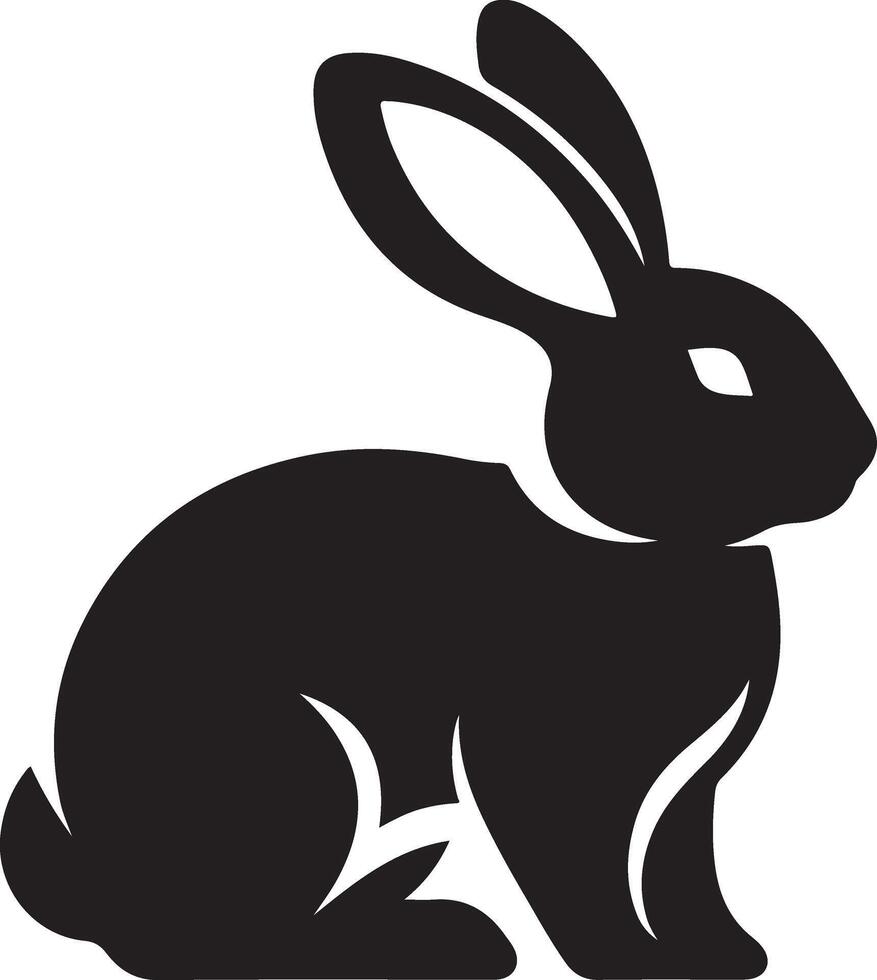 Rabbit silhouettes, various poses of rabbit, bunnt illustration, hare on white background, ideal rabbit, bunny for logo design, Easter themes, decorations vector