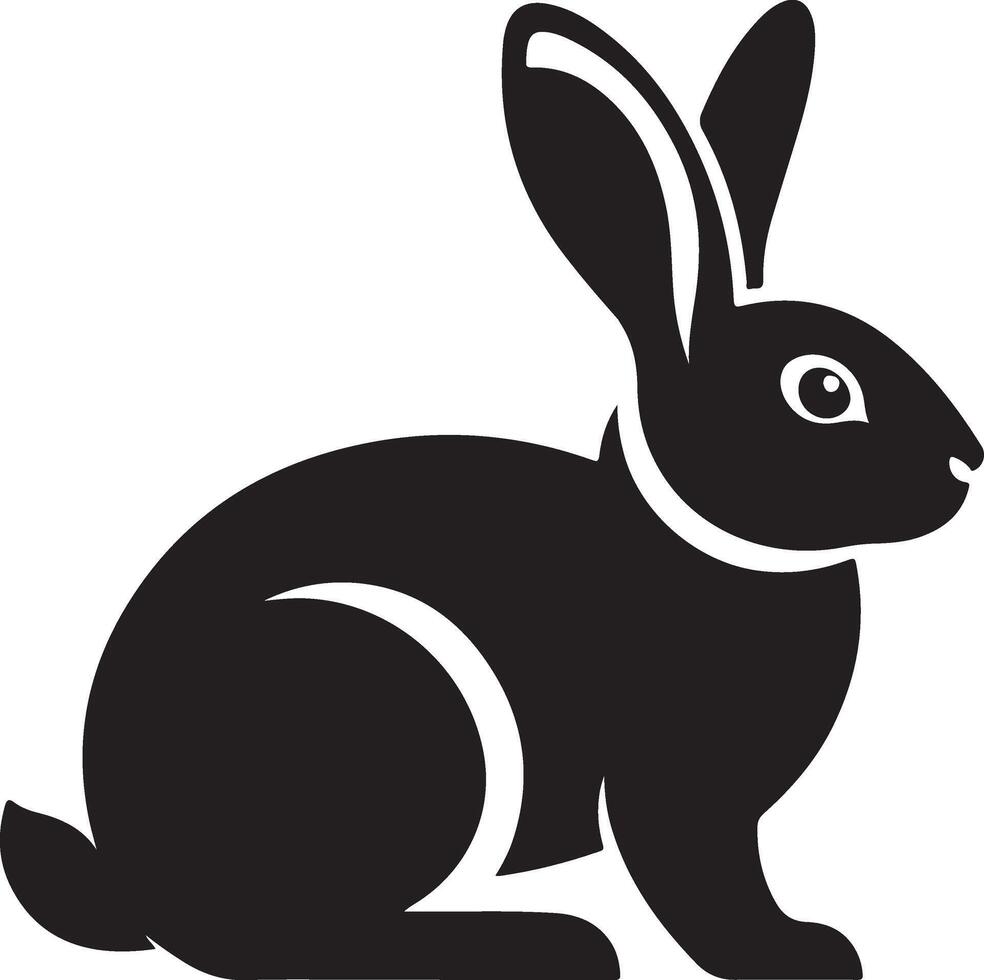 Rabbit silhouettes, various poses of rabbit, bunnt illustration, hare on white background, ideal rabbit, bunny for logo design, Easter themes, decorations vector