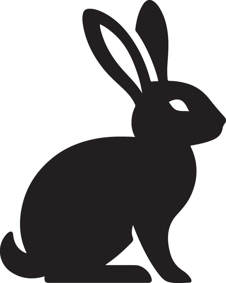 Rabbit silhouettes, various poses of rabbit, bunnt illustration, hare on white background, ideal rabbit, bunny for logo design, Easter themes, decorations vector