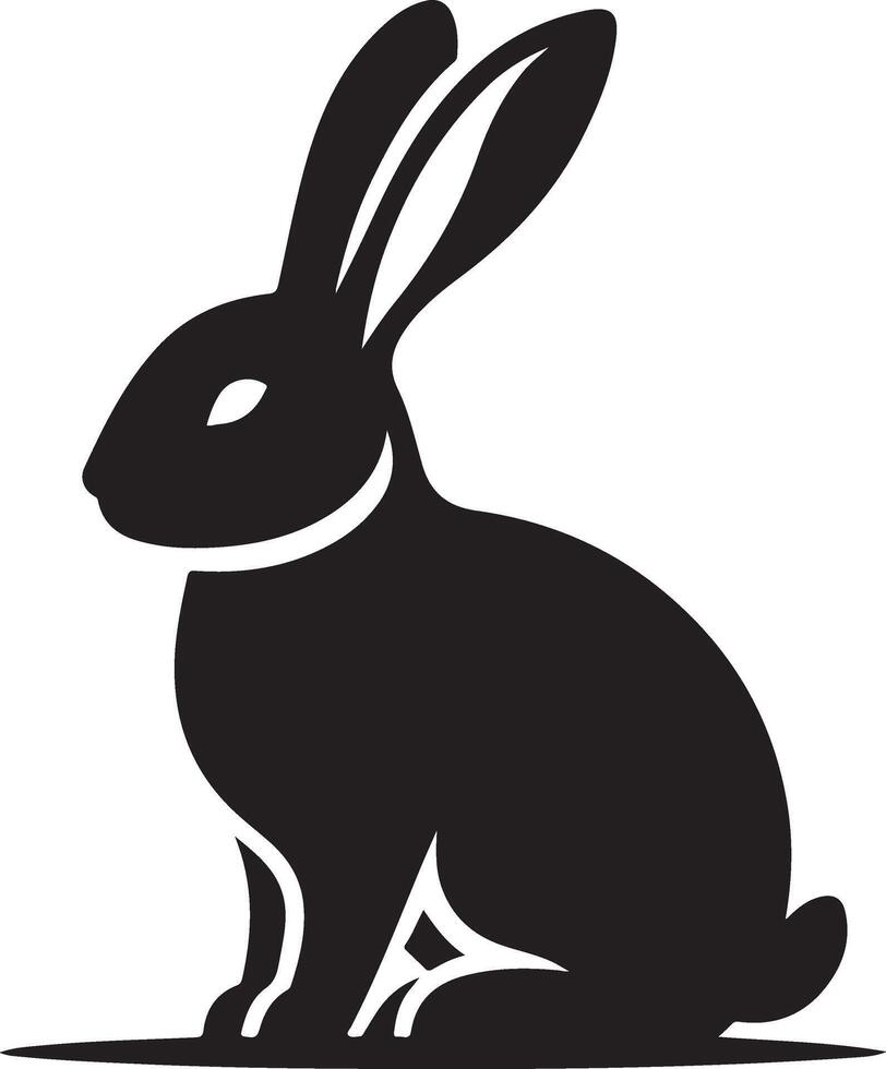Rabbit silhouettes, various poses of rabbit, bunnt illustration, hare on white background, ideal rabbit, bunny for logo design, Easter themes, decorations vector