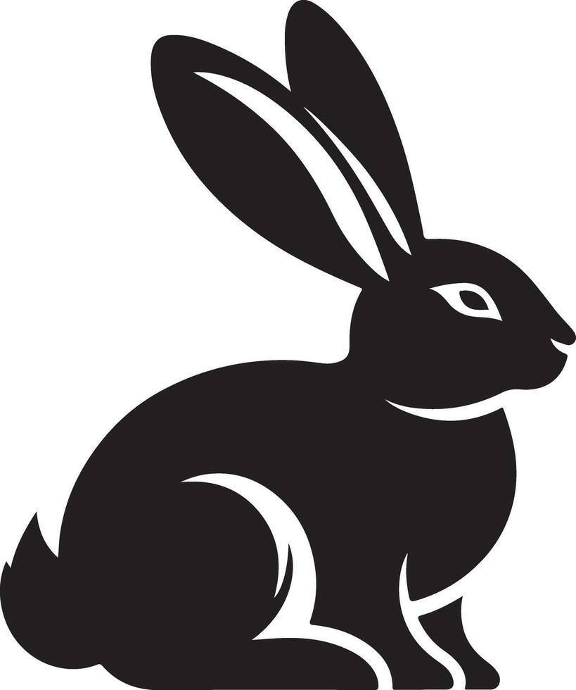 Rabbit silhouettes, various poses of rabbit, bunnt illustration, hare on white background, ideal rabbit, bunny for logo design, Easter themes, decorations vector