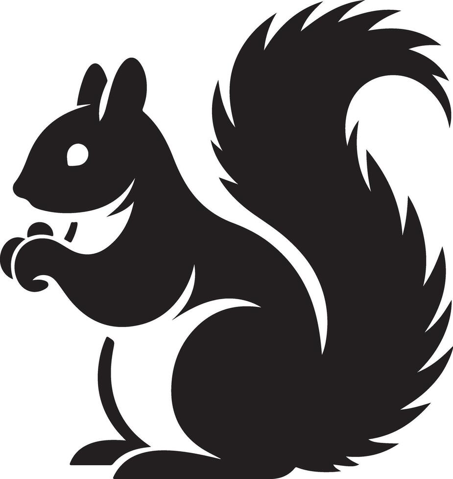 squirrel silhouette design isolated on white background. Squirrel silhouette on white background vector