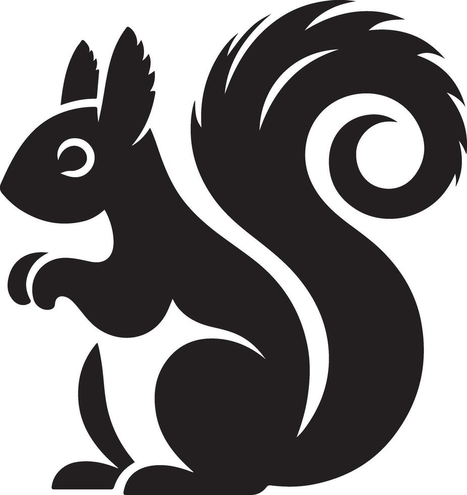 squirrel silhouette design isolated on white background. Squirrel silhouette on white background vector