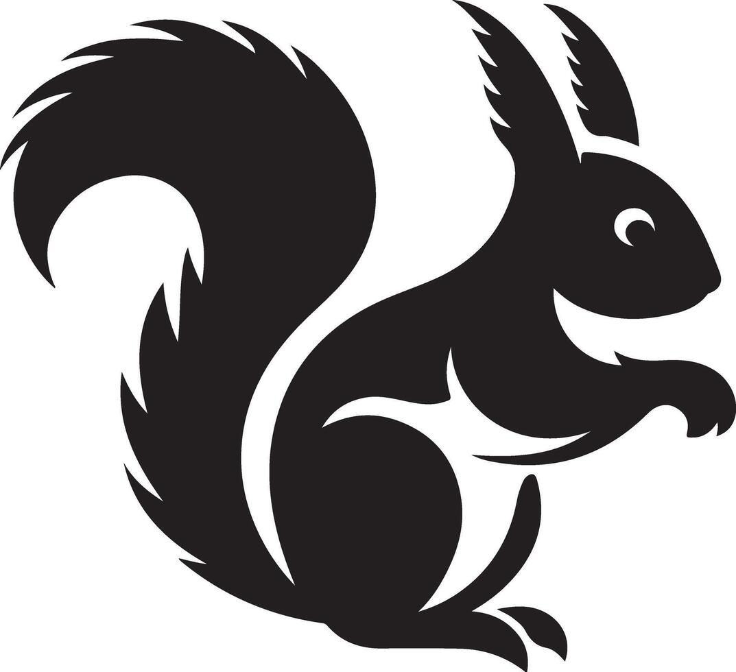 squirrel silhouette design isolated on white background. Squirrel silhouette on white background vector