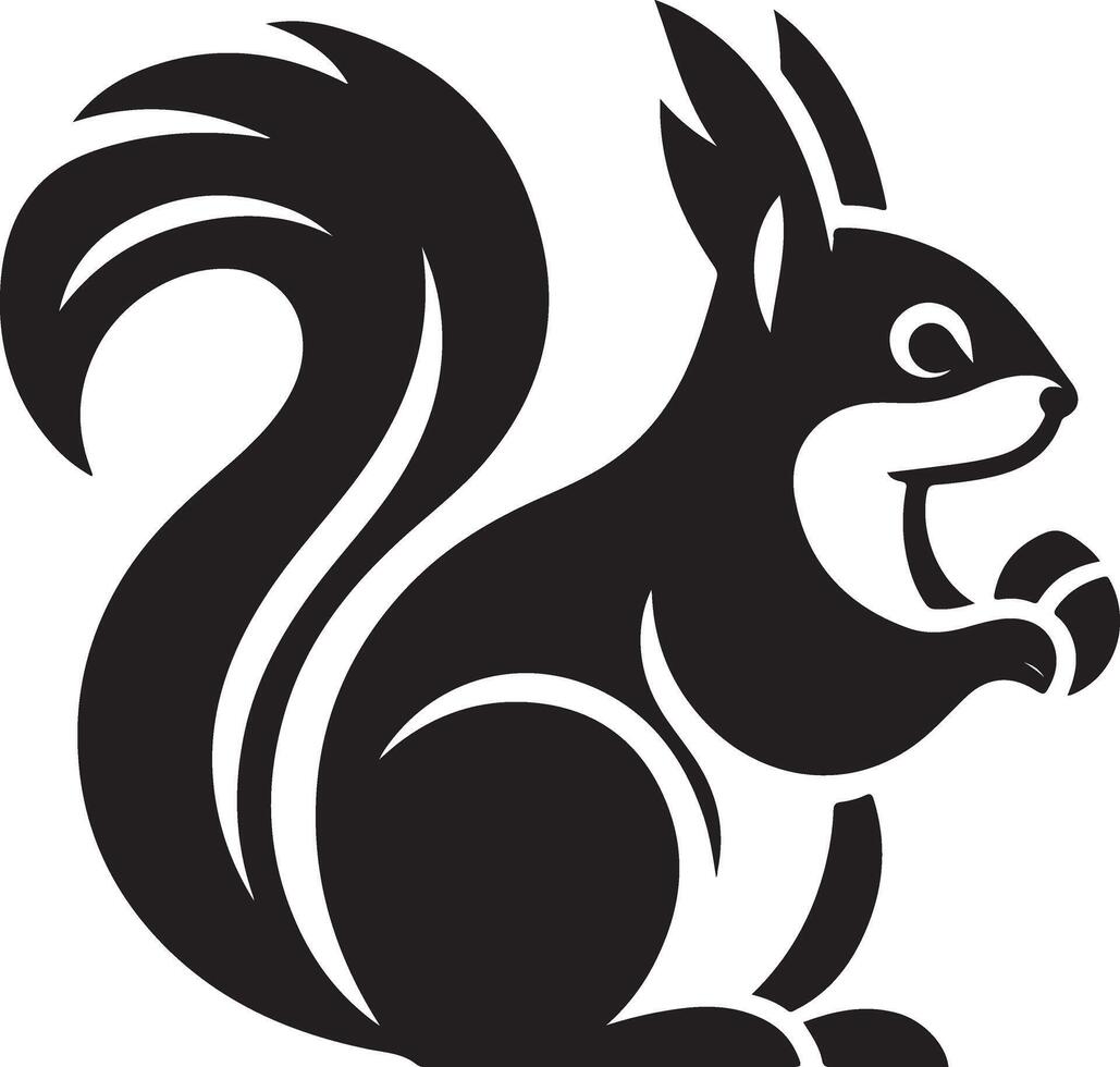 squirrel silhouette design isolated on white background. Squirrel silhouette on white background vector