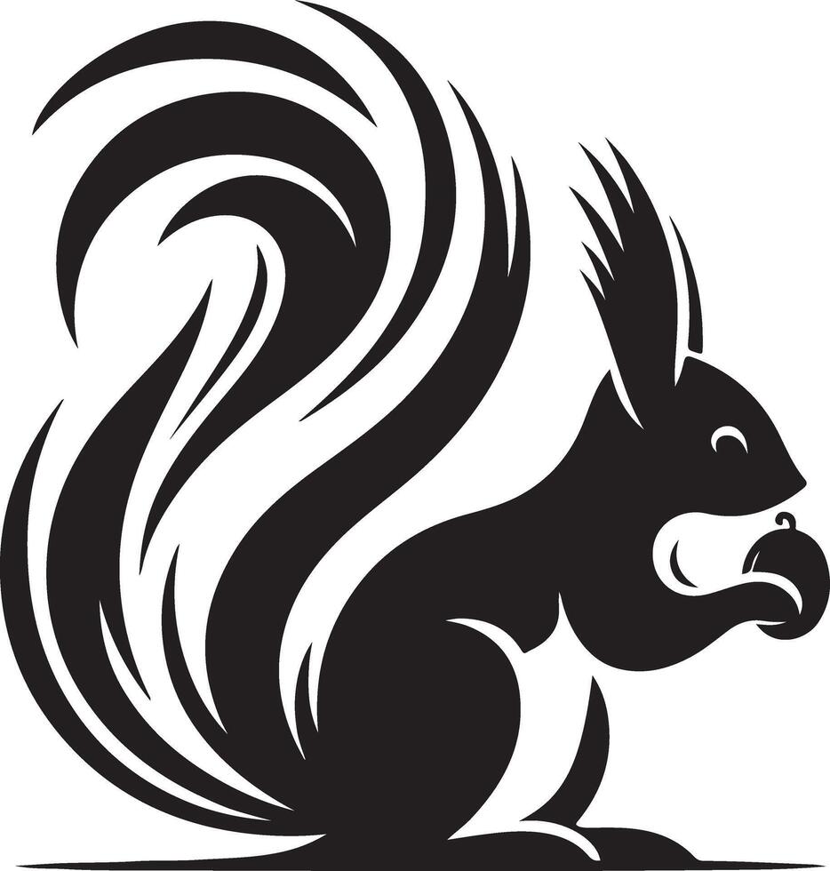 squirrel silhouette design isolated on white background. Squirrel silhouette on white background vector