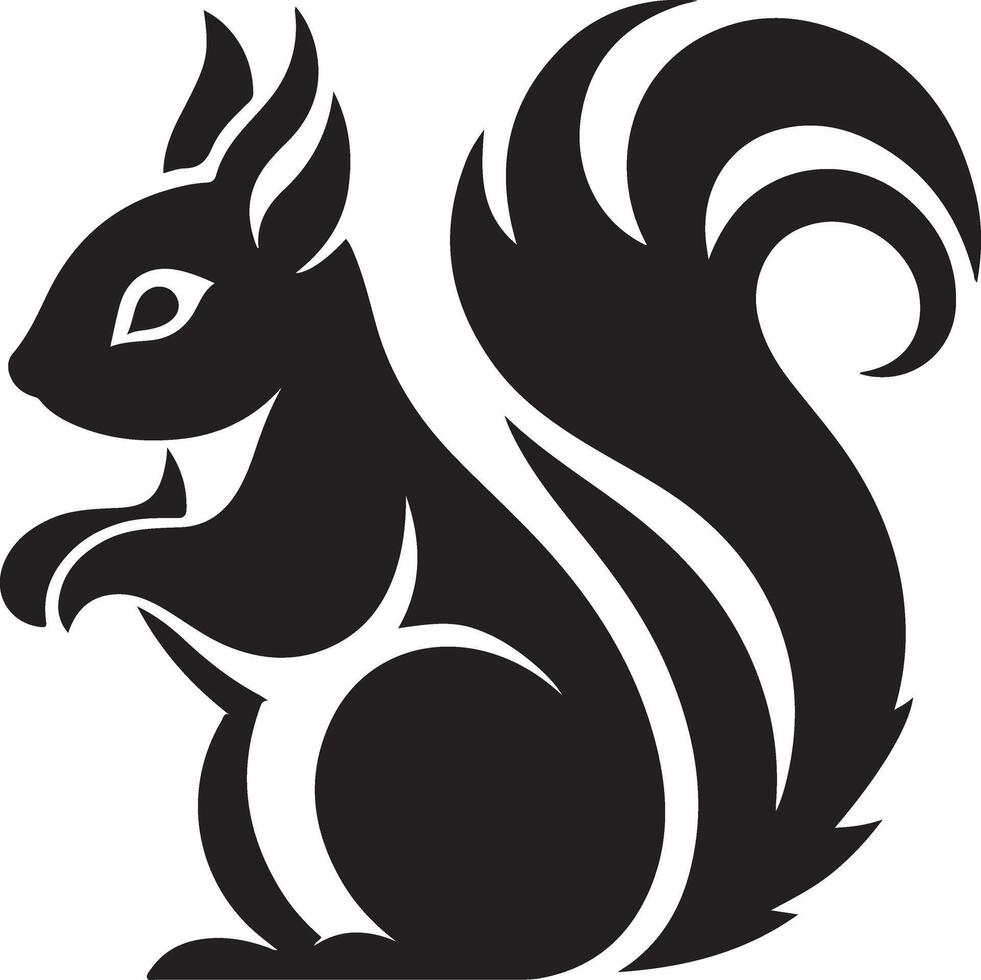 squirrel silhouette design isolated on white background. Squirrel silhouette on white background vector
