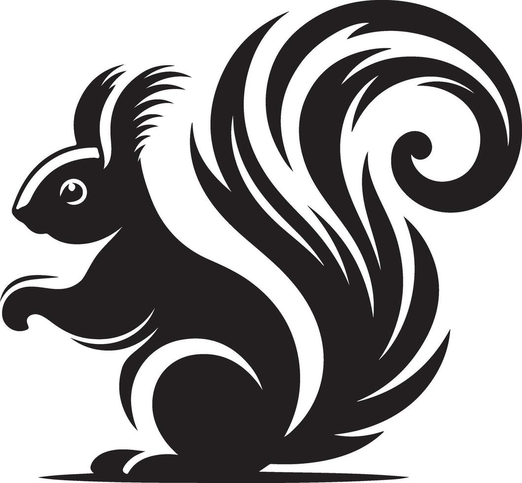 squirrel silhouette design isolated on white background. Squirrel silhouette on white background vector