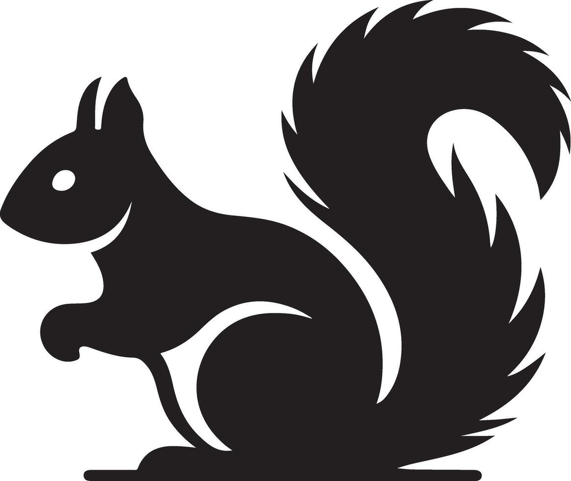 squirrel silhouette design isolated on white background. Squirrel silhouette on white background vector