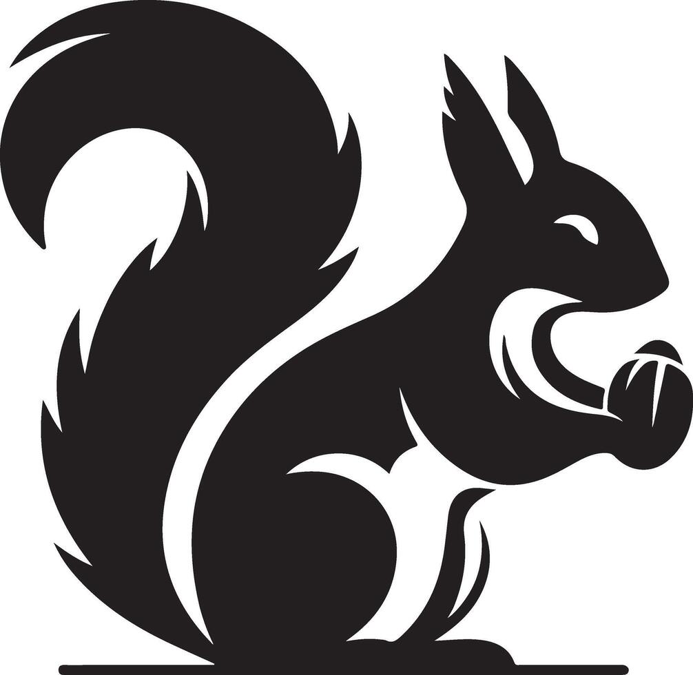 squirrel silhouette design isolated on white background. Squirrel silhouette on white background vector