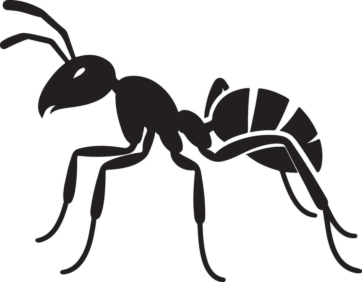 ant silhouette isolated on white background. Ant icon illustration design vector