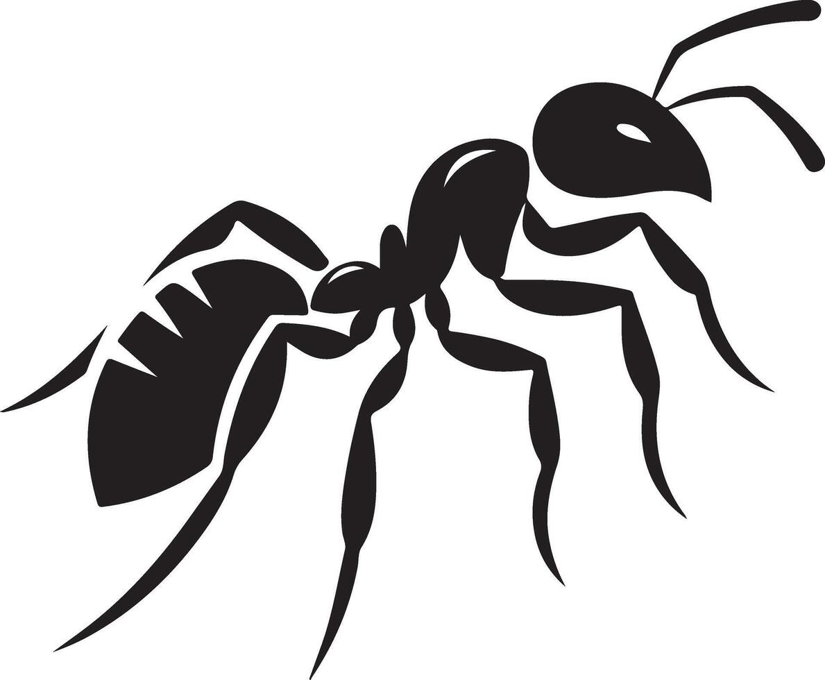 ant silhouette isolated on white background. Ant icon illustration design vector