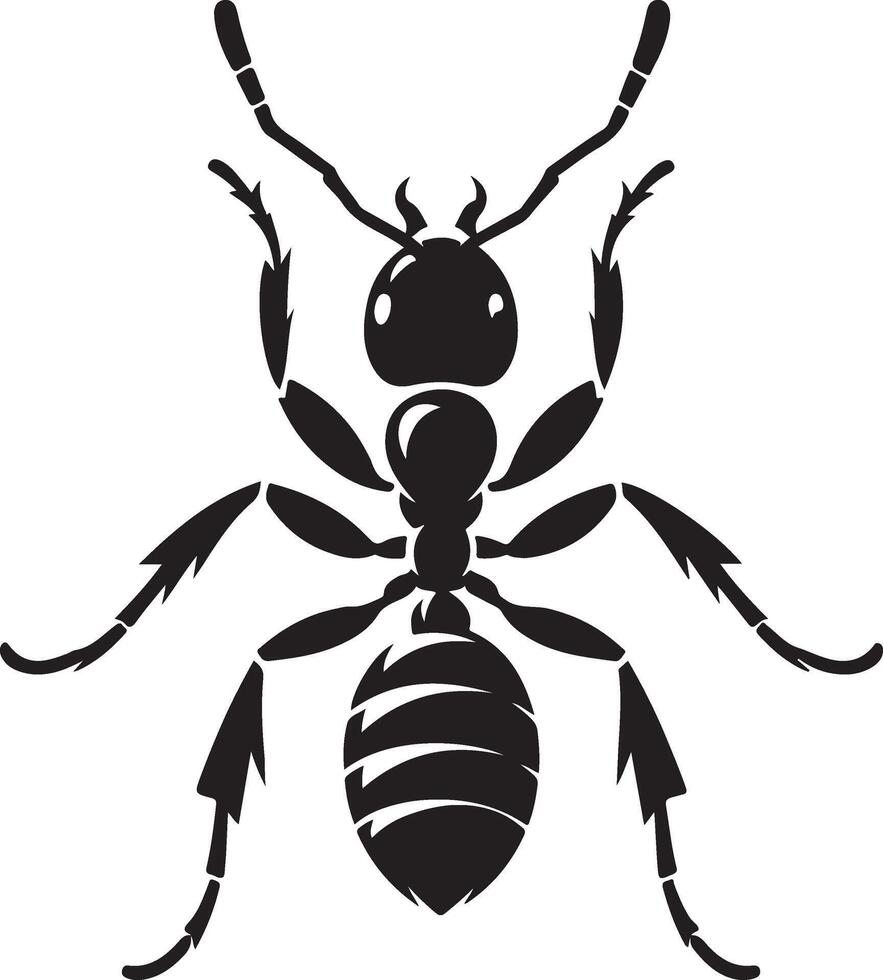 ant silhouette isolated on white background. Ant icon illustration design vector