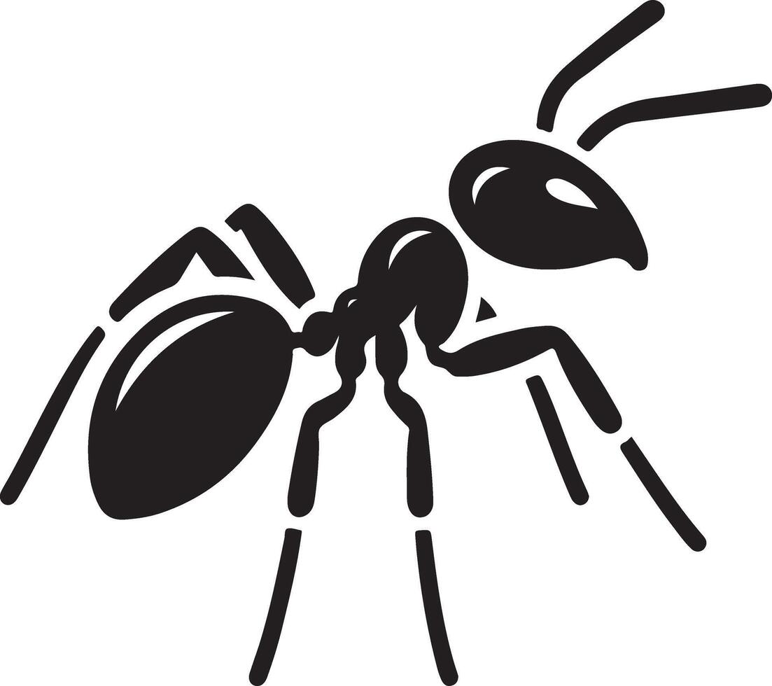 ant silhouette isolated on white background. Ant icon illustration design vector