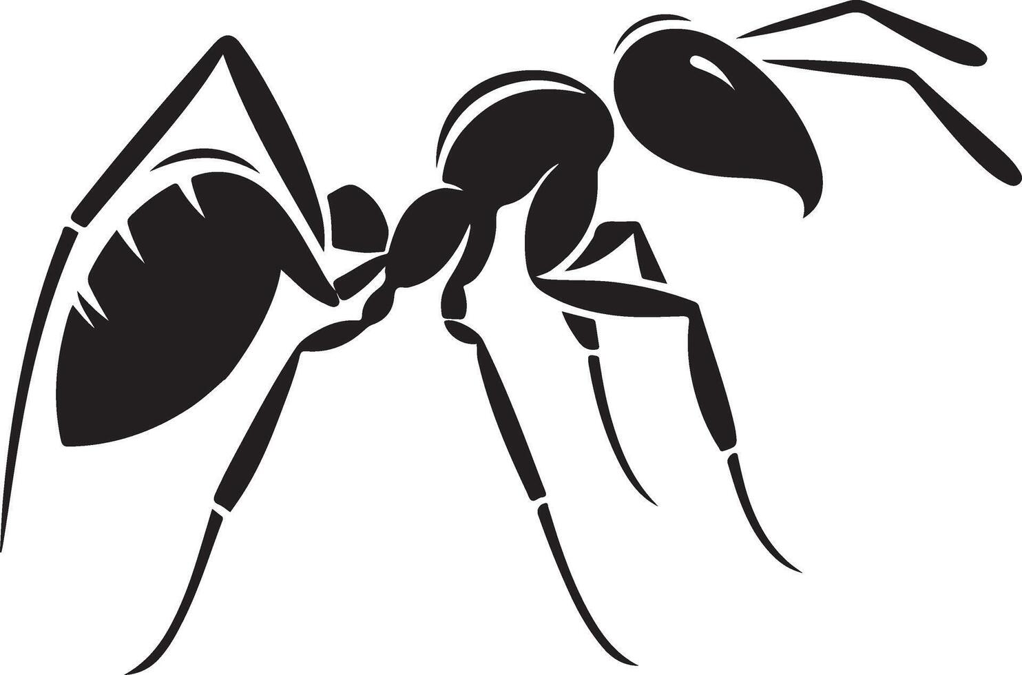 ant silhouette isolated on white background. Ant icon illustration design vector