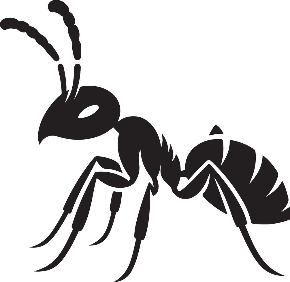 ant silhouette isolated on white background. Ant icon illustration design vector