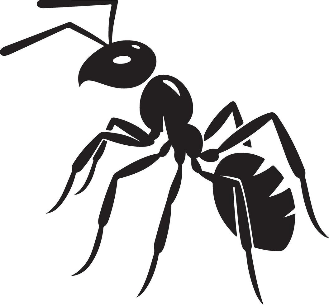ant silhouette isolated on white background. Ant icon illustration design vector
