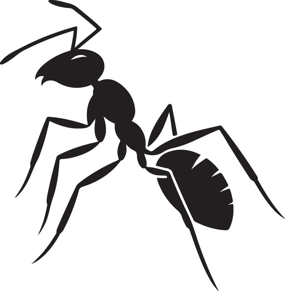 ant silhouette isolated on white background. Ant icon illustration design vector