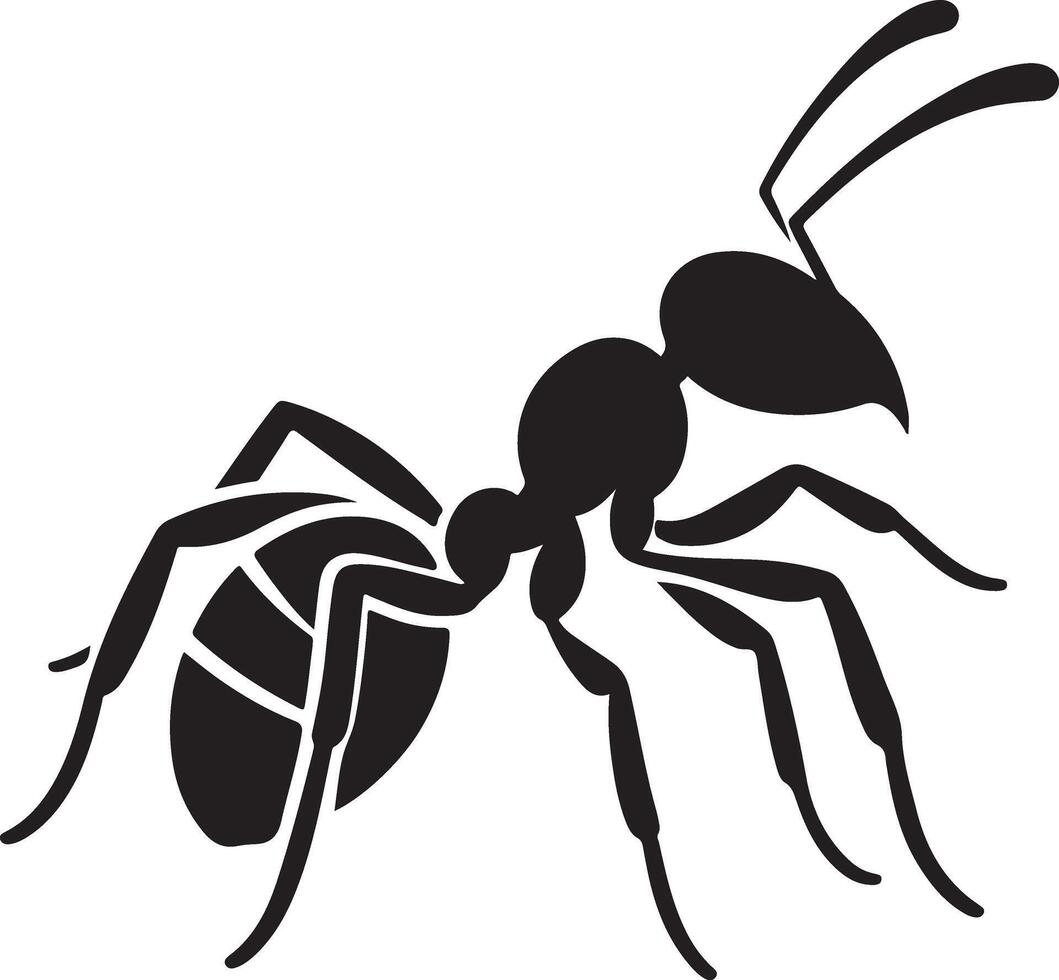 ant silhouette isolated on white background. Ant icon illustration design vector