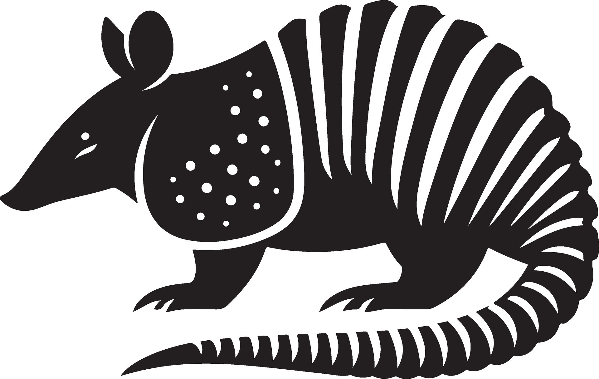 Armadillos silhouette, Handdrawn Armadillos silhouette illustration