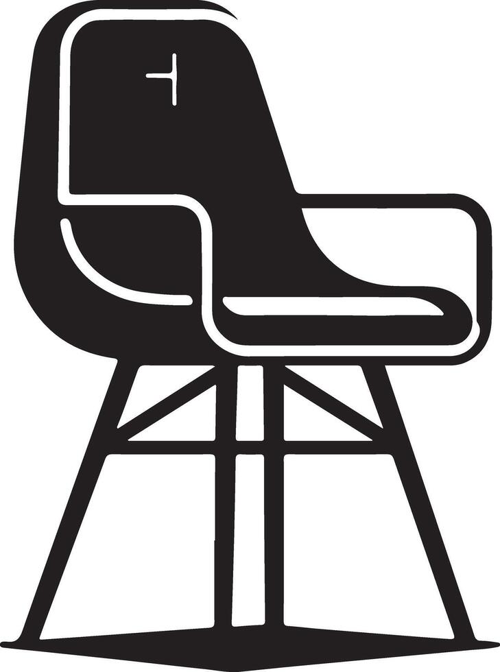 Black chair silhouettes group. Chair, table, bench icon illustration vector