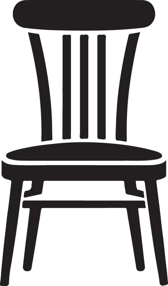 Black chair silhouettes group. Chair, table, bench icon illustration vector
