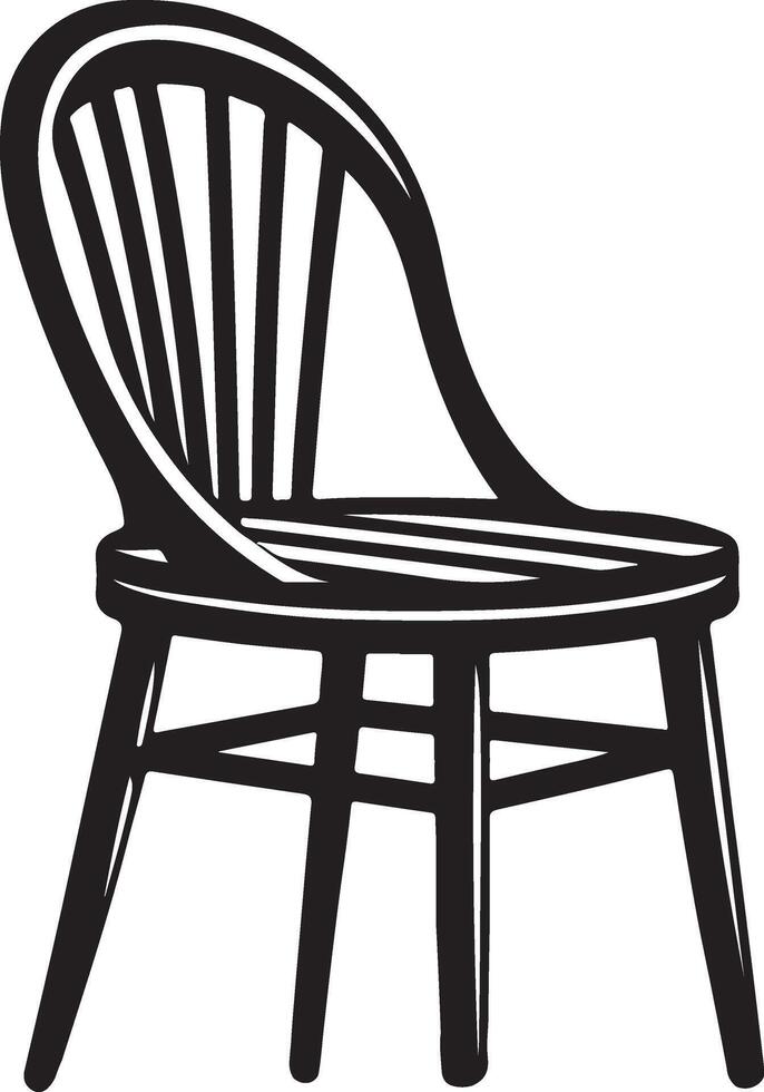 Black chair silhouettes group. Chair, table, bench icon illustration vector