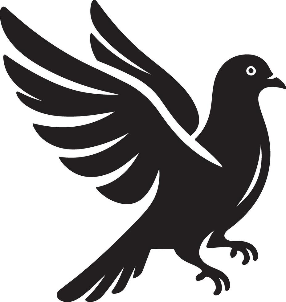 Pigeon silhouette, Pigeon SVG, Pigeon illustration, Pigeon bird silhouette vector