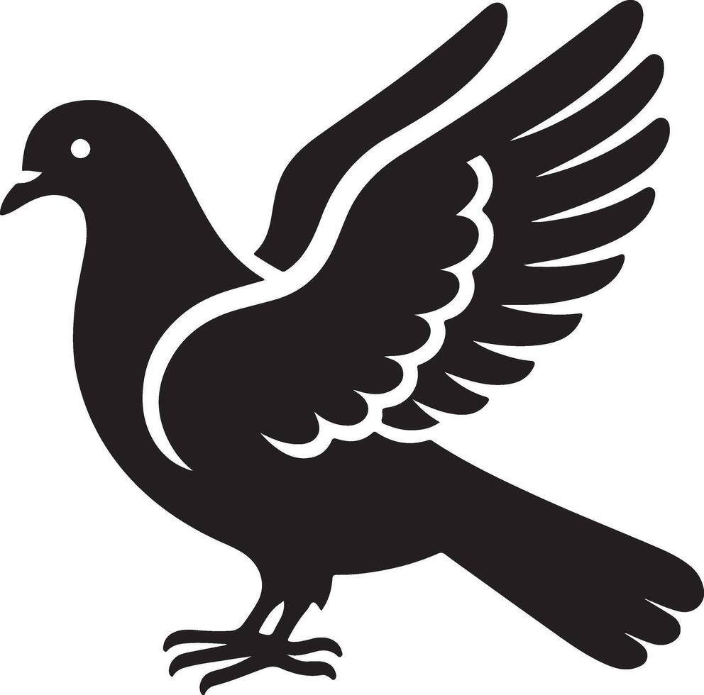 Pigeon silhouette, Pigeon SVG, Pigeon illustration, Pigeon bird silhouette vector
