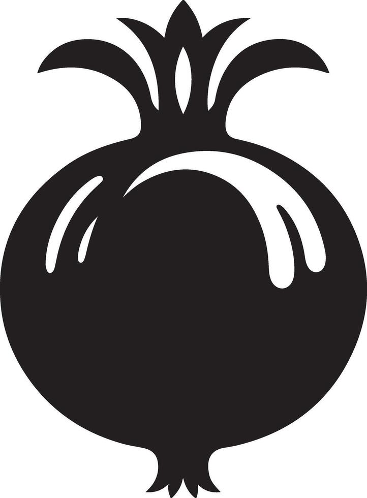 pomegranates - a black silhouette of fruit and a section on white background vector