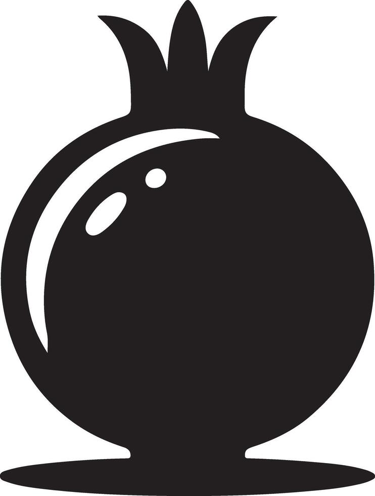 pomegranates - a black silhouette of fruit and a section on white background vector