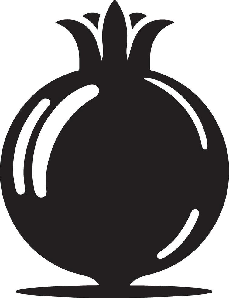 pomegranates - a black silhouette of fruit and a section on white background vector