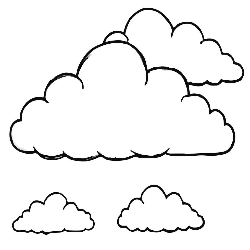 Cloud flat design black outline on a white background vector