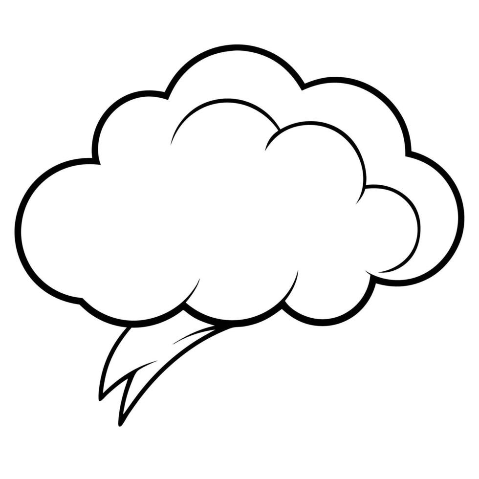 Cloud flat design black outline on a white background vector