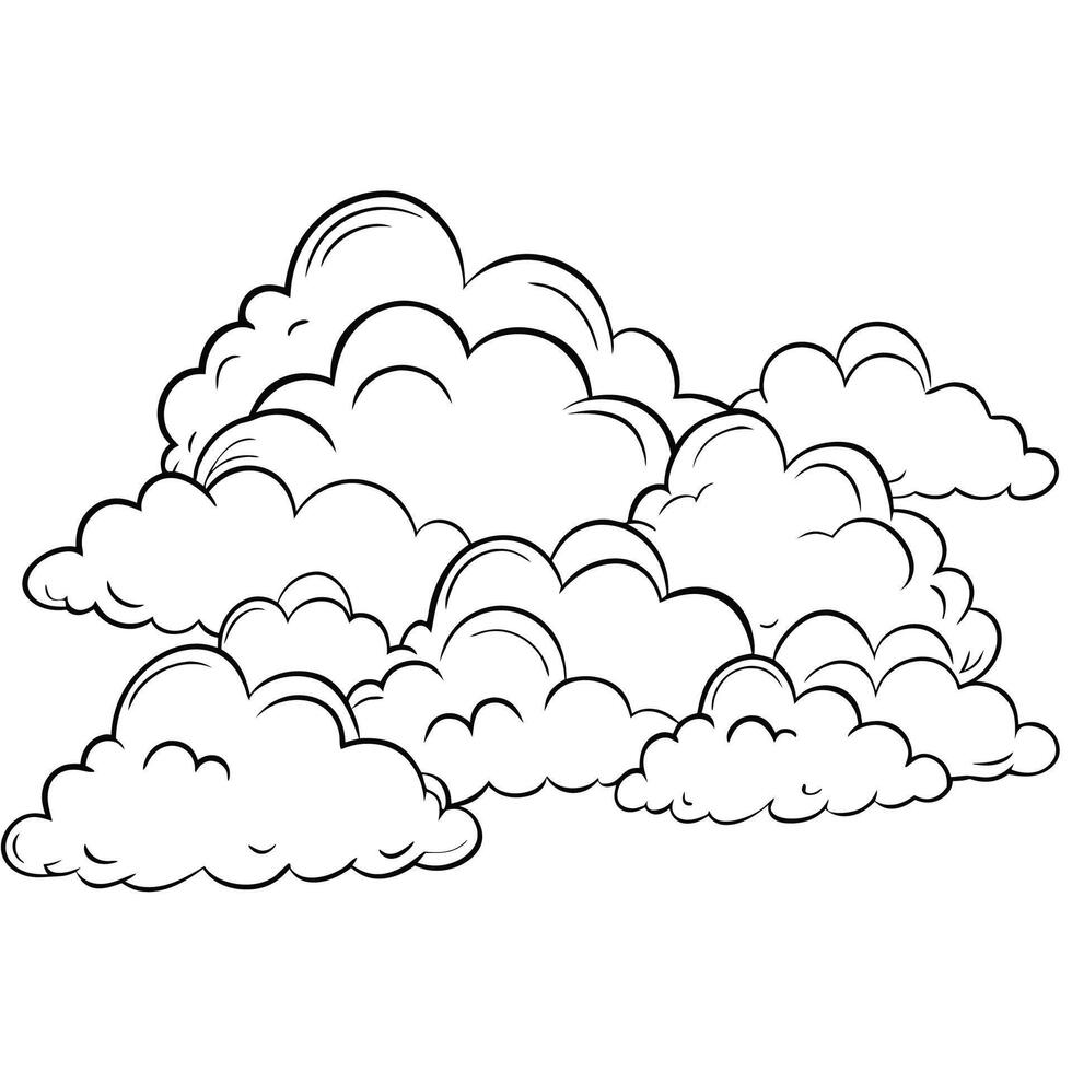Cloud flat design black outline on a white background vector