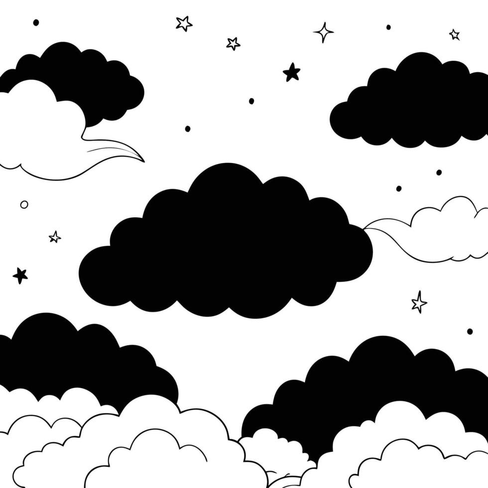 Cloud flat design black outline on a white background vector
