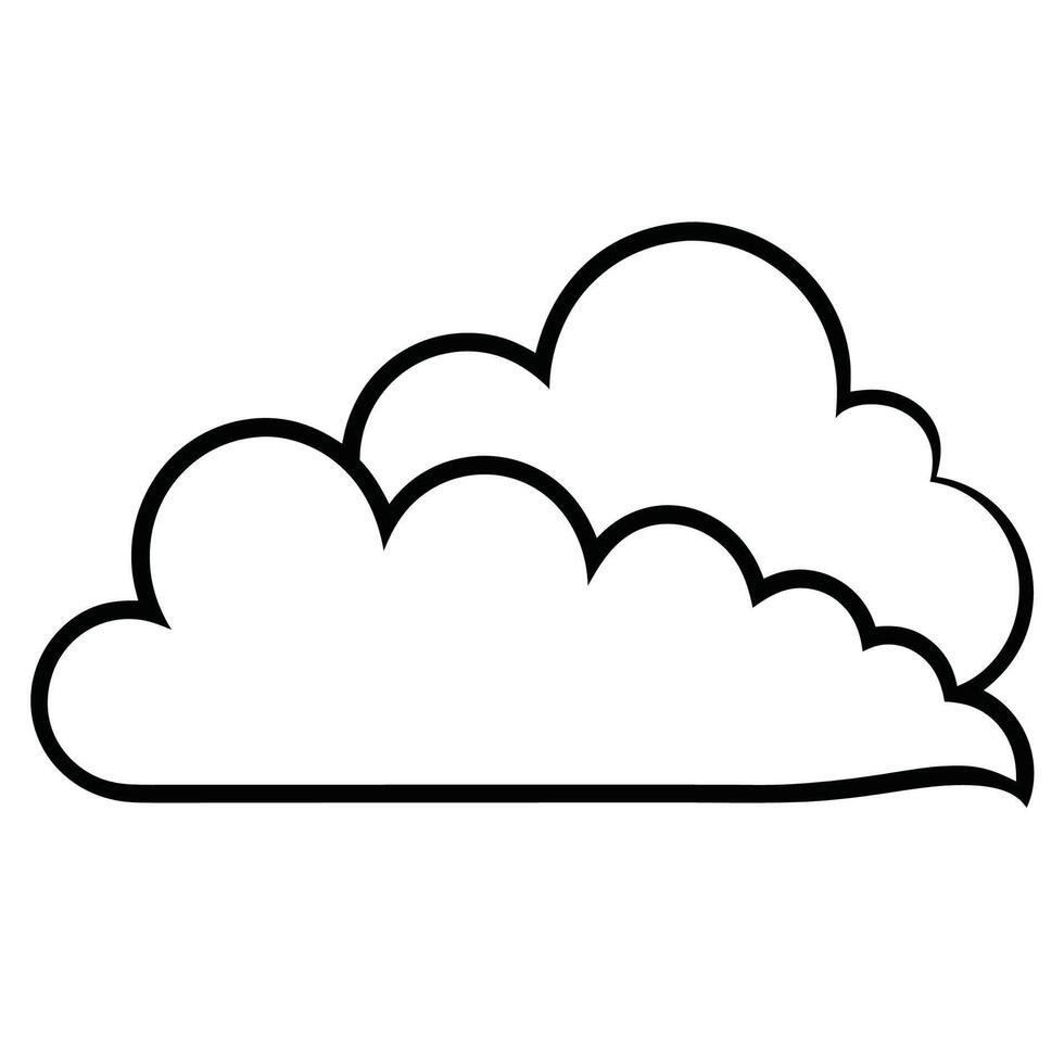Cloud flat design black outline on a white background vector
