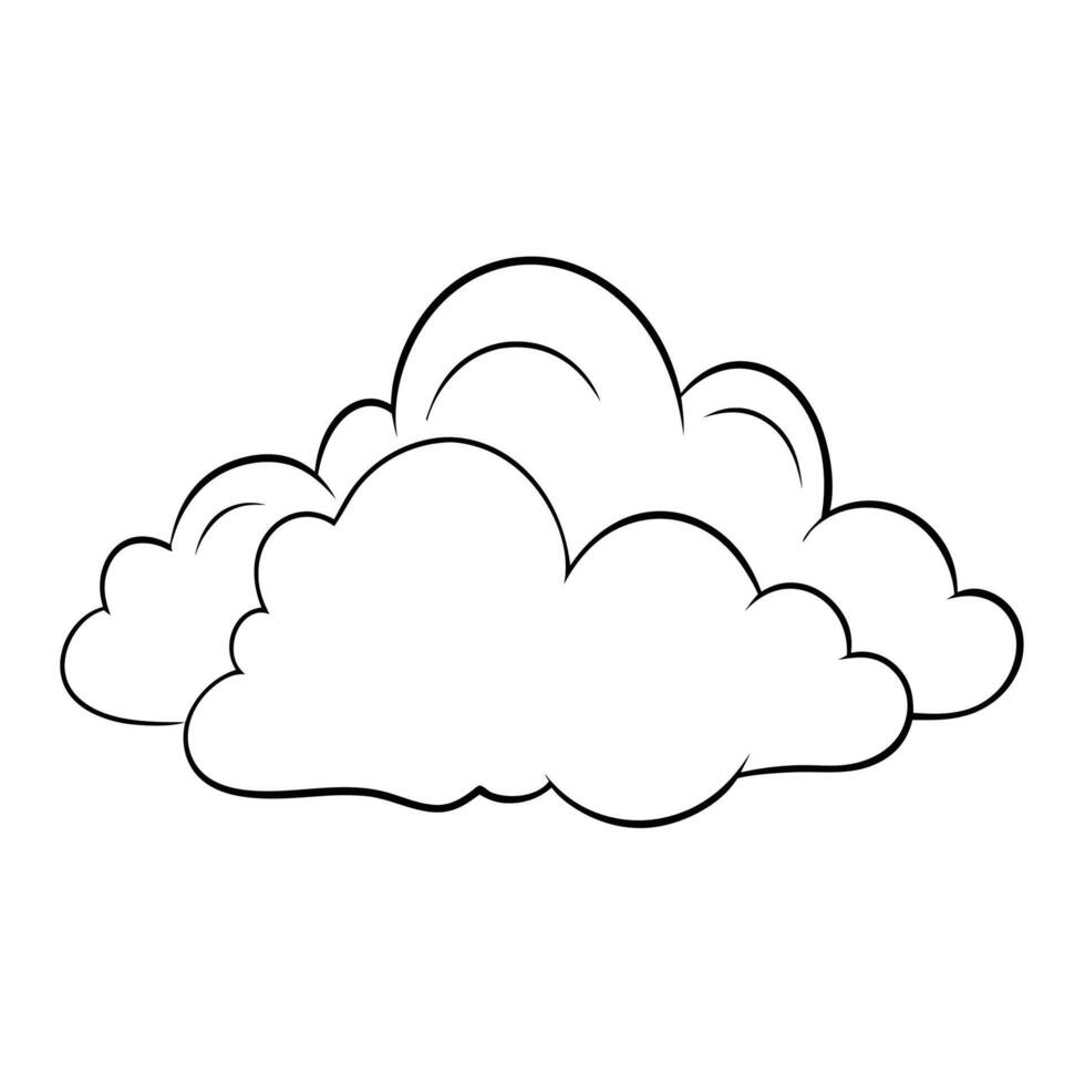 Cloud flat design black outline on a white background vector