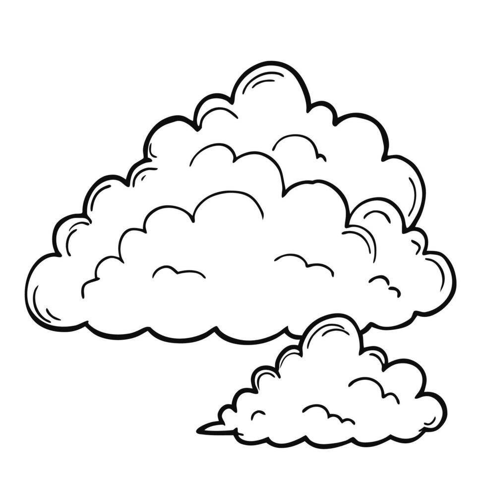 Cloud flat design black outline on a white background vector