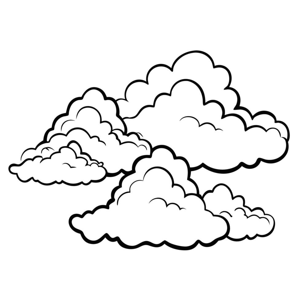 Cloud flat design black outline on a white background vector