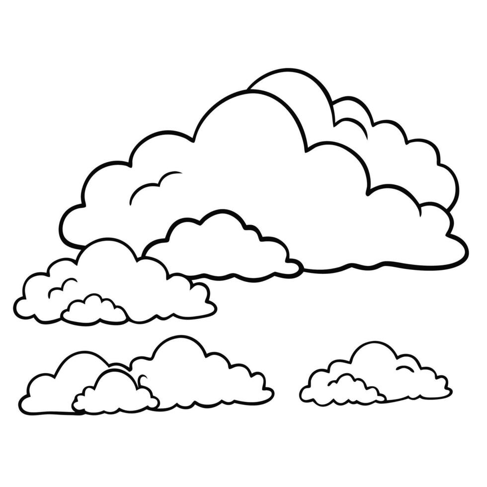 Cloud flat design black outline on a white background vector