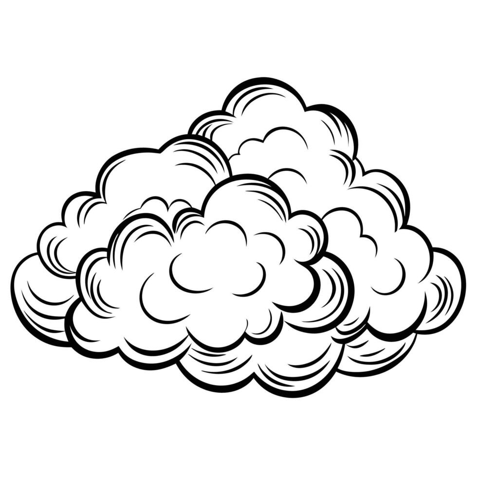 Cloud flat design black outline on a white background vector