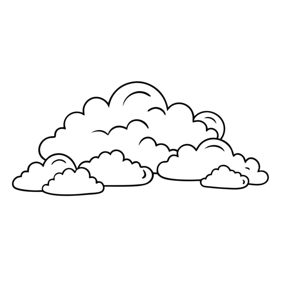 Cloud flat design black outline on a white background vector