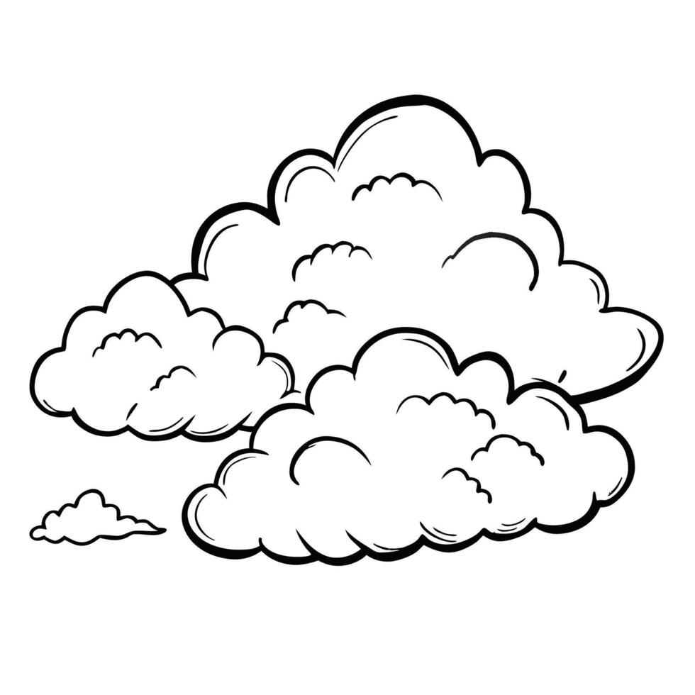 Cloud flat design black outline on a white background vector