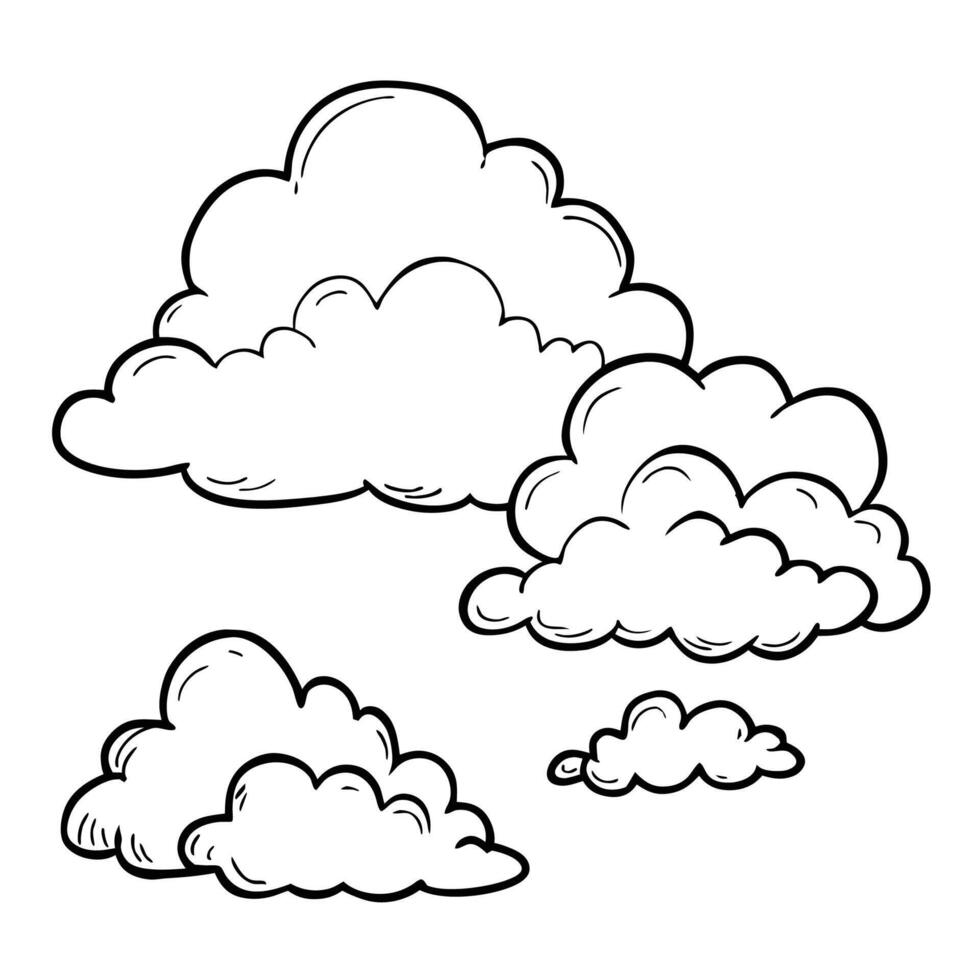 Cloud flat design black outline on a white background vector